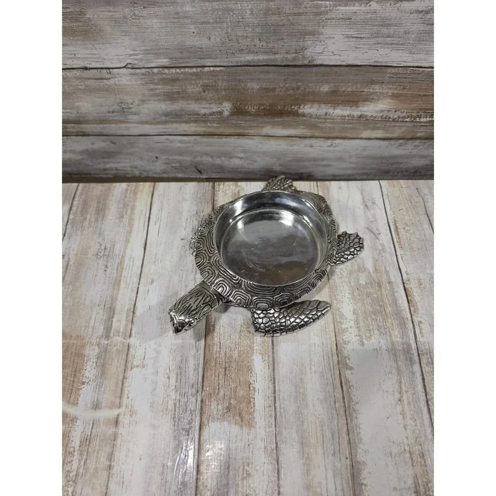 Yankee Candle Silver Metal‎ Turtle Jar Candle Holder Coastal Decor 1220031